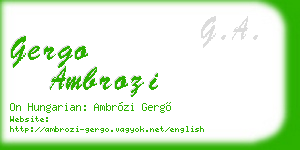 gergo ambrozi business card